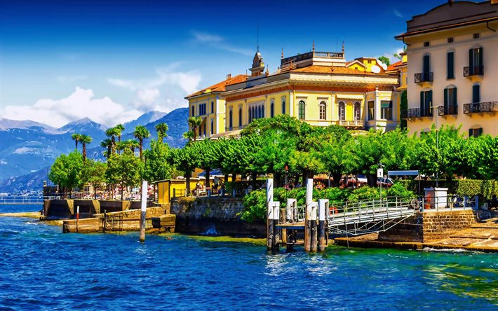Bellagio, el verano, las ciudades de italia, Lombard&#237;a, Italia, Europa, HDR