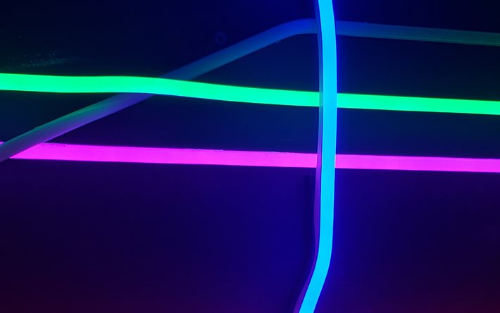 neon ışık &#231;izgiler, mavi arka plan, yeşil neon, pembe neon, neon yaratıcı arka plan