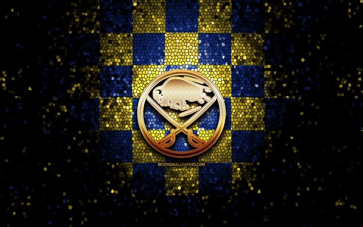 Download Wallpapers Buffalo Sabres Glitter Logo Nhl Blue Yellow