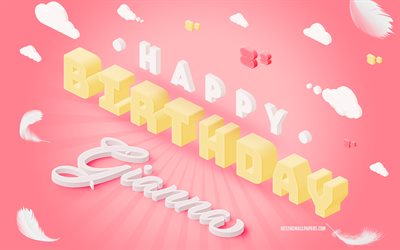 Happy Birthday Gianna, 3d Art, Birthday 3d Background, Gianna, Pink Background, Happy Gianna birthday, 3d Letters, Gianna Birthday, Creative Birthday Background