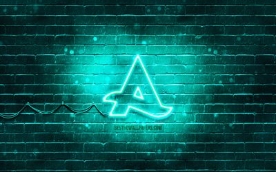 Afrojack turquoise logo, 4k, superstars, n&#233;erlandais DJs, turquoise brickwall, Afrojack logo, Nick van de Wall, Afrojack, stars de la musique, Afrojack n&#233;on logo