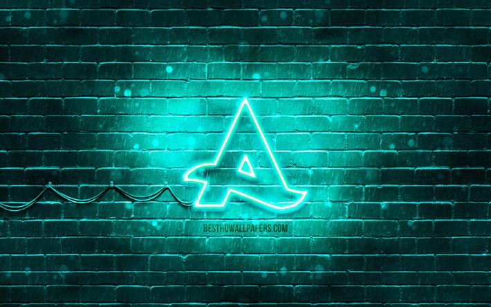 Afrojack turquoise logo, 4k, superstars, dutch DJs, turquoise brickwall, Afrojack logo, Nick van de Wall, Afrojack, music stars, Afrojack neon logo