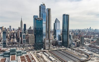 Hudson Yards, Manhattan, New York, West Side G&#229;rden, 10 Hudson Yards, skyskrapor, NYC, moderna byggnader, stadsbilden, USA, Chelsea och Hudson Yards