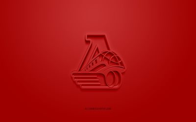 Lokomotiv Yaroslavl, club di hockey russo, Kontinental Hockey League, logo rosso, sfondo rosso in fibra di carbonio, hockey su ghiaccio, KHL, Yaroslavl, Russia, logo Lokomotiv Yaroslavl