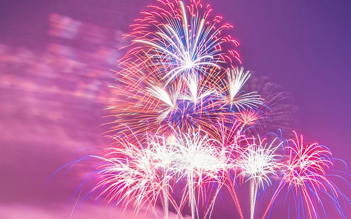 fireworks, Independence Day, celebration, night, Longview Lake, Kansas City, USA