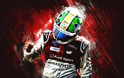 Lucas di Grassi, Formula E, brasilialainen kuljettaja, Audi Sport ABT Schaeffler, FIA Formula E Championship, punainen kivi tausta