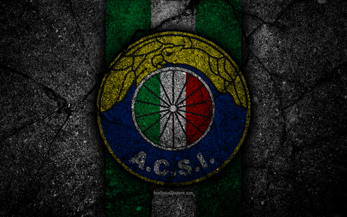 4k, Audax Italiano FC, emblem, Chilenska Primera Division, fotboll, svart sten, football club, Chile, Audax Italiano, logotyp, asfalt konsistens, FC Audax Italiano