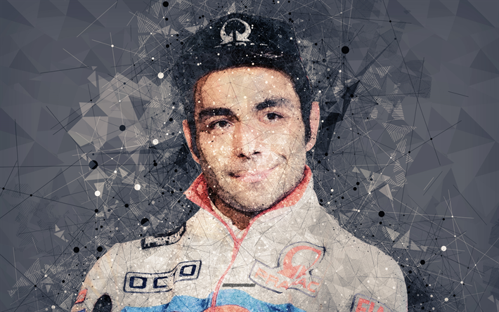 Danilo Petrucci, 4k, cara, retrato creativo, italiano piloto de motos, el arte geom&#233;trico, MotoGP, el Pramac Racing