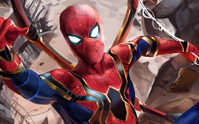 Spiderman, les illustrations, les super-h&#233;ros, 2018 film, Spider-Man, Avengers Infinity War