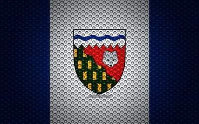 Flag of Northwest Territories, 4k, creative art, metal mesh texture, Northwest Territories flag, national symbol, provinces of Canada, Northwest Territories, Canada, North America