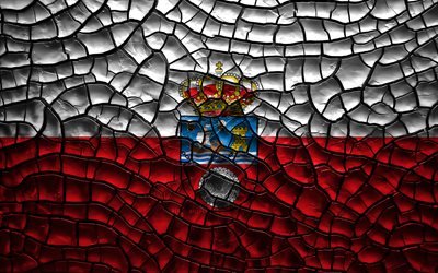 Flag of Cantabria, 4k, spanish provinces, cracked soil, Spain, Cantabria flag, 3D art, Cantabria, Provinces of Spain, administrative districts, Cantabria 3D flag, Europe