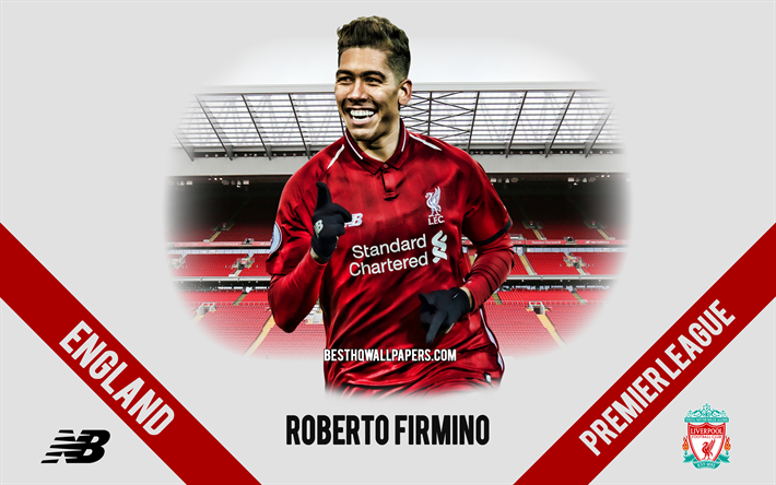 Roberto Firmino, le Liverpool FC, le footballeur Br&#233;silien, l&#39;attaquant milieu de terrain des Reds, Premier League, Angleterre, le football, Firmino