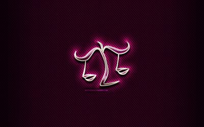 Libra glass sign, purple rhombic background, creative art, Libra zodiac symbol, astrology, zodiac signs, Libra Horoscope sign, Libra, astrological sign, Libra zodiac sign