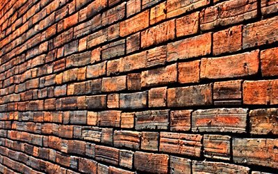 muro di mattoni, 4k, rosso cotto, close-up, mattoni texture, mattoni, marrone, sfondi, muro, pietra