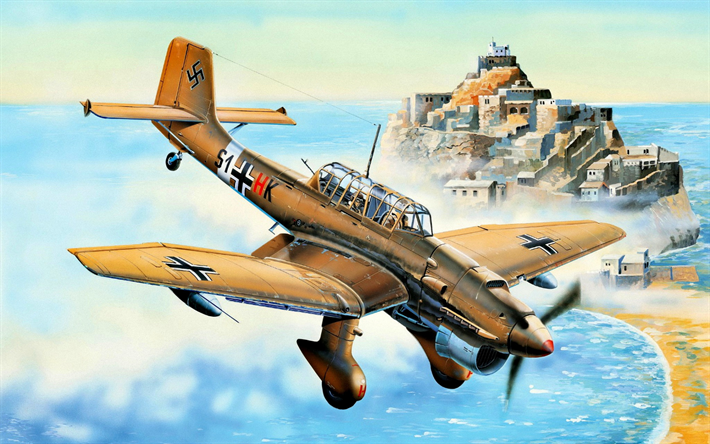 ユンカースJu87, 戦い, 空気力, 二次世界大戦, 爆撃機, ドイツ空軍, ユンカースJu-87R Stuka, ユンカース