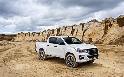 Toyota Hilux, offroad, Special Edition, 2019 cars, white pickup, SUVs, 2019 Toyota Hilux, white Hilux, japanese cars, Toyota
