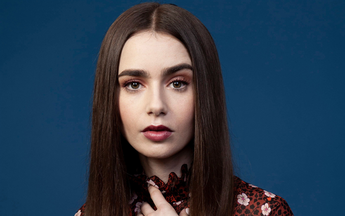 Lily Collins, American actress, american fashion model, portrait, makeup, photoshoot