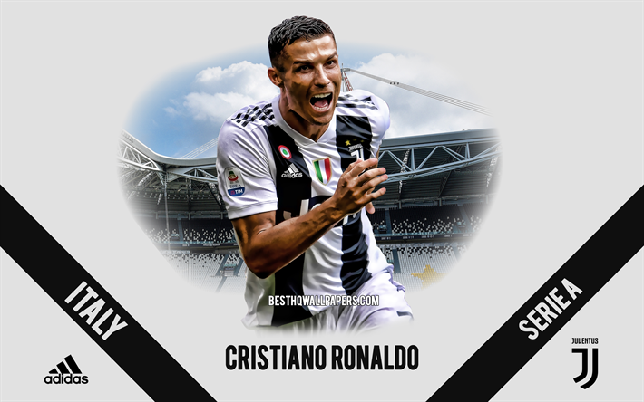 Cristiano Ronaldo, CR7, Juventus FC, Portugisiska fotbollsspelare, anfallare, Allianz-Stadion, Serie A, Italien, fotboll, Juve