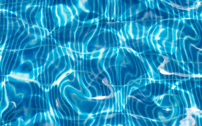 sininen vesi rakenne, l&#228;hikuva, veden aaltoileva kuvioita, aaltoileva taustat, makro, sininen taustat, sininen vesi, aallot, veden kuvioita, vesi taustat