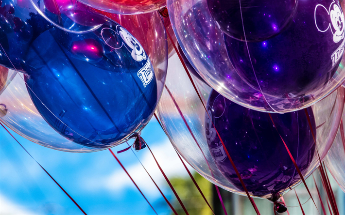 luftballons, close-up, urlaub, bunte luftballons