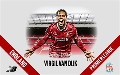 Virgil Van Dijk, O Liverpool FC, Holand&#234;s jogador de futebol, defender, Anfield, Premier League, Inglaterra, futebol