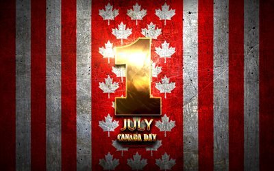 kanada-tag, 1 juli, dem kanadischen feiertagen, goldene zeichen, der nationalfeiertag von kanada, kanada, nordamerika