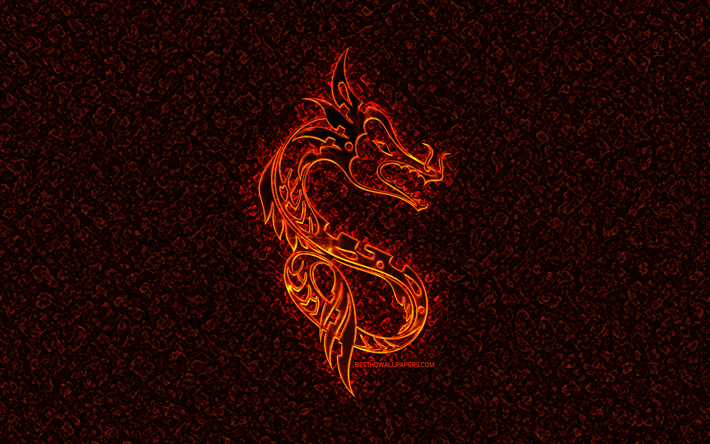 Download Wallpapers Dragon Zodiac, Chinese Zodiac, Burning Signs 