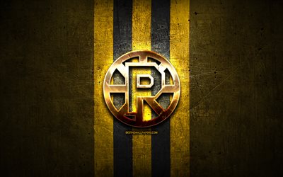 Providence Bruins, golden logo, AHL, yellow metal background, american hockey team, American Hockey League, Providence Bruins logo, hockey, USA