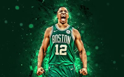 Grant Williams, 2020, 4k, Boston Celtics, NBA, basketbol, Grant Dean Williams, yeşil neon ışıkları, ABD, Grant Williams Boston Celtics, yaratıcı, Grant Williams 4K