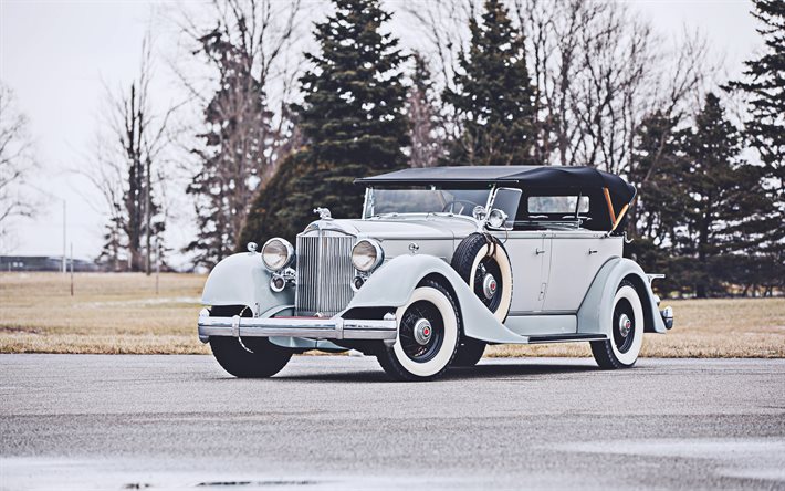 Packard Ocho Doble Chimenea Deporte Faet&#243;n, retro cars, 1934 coches, coches de lujo, Packard