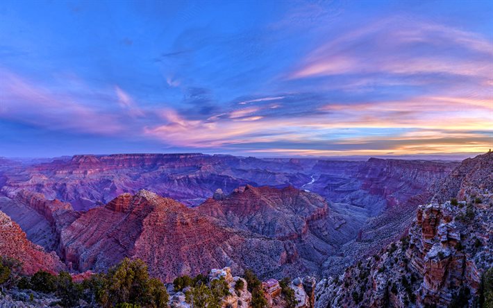 Navajo Canyon, 4k, desert, beautiful nature, morning, sunrise, Arizona, USA, America