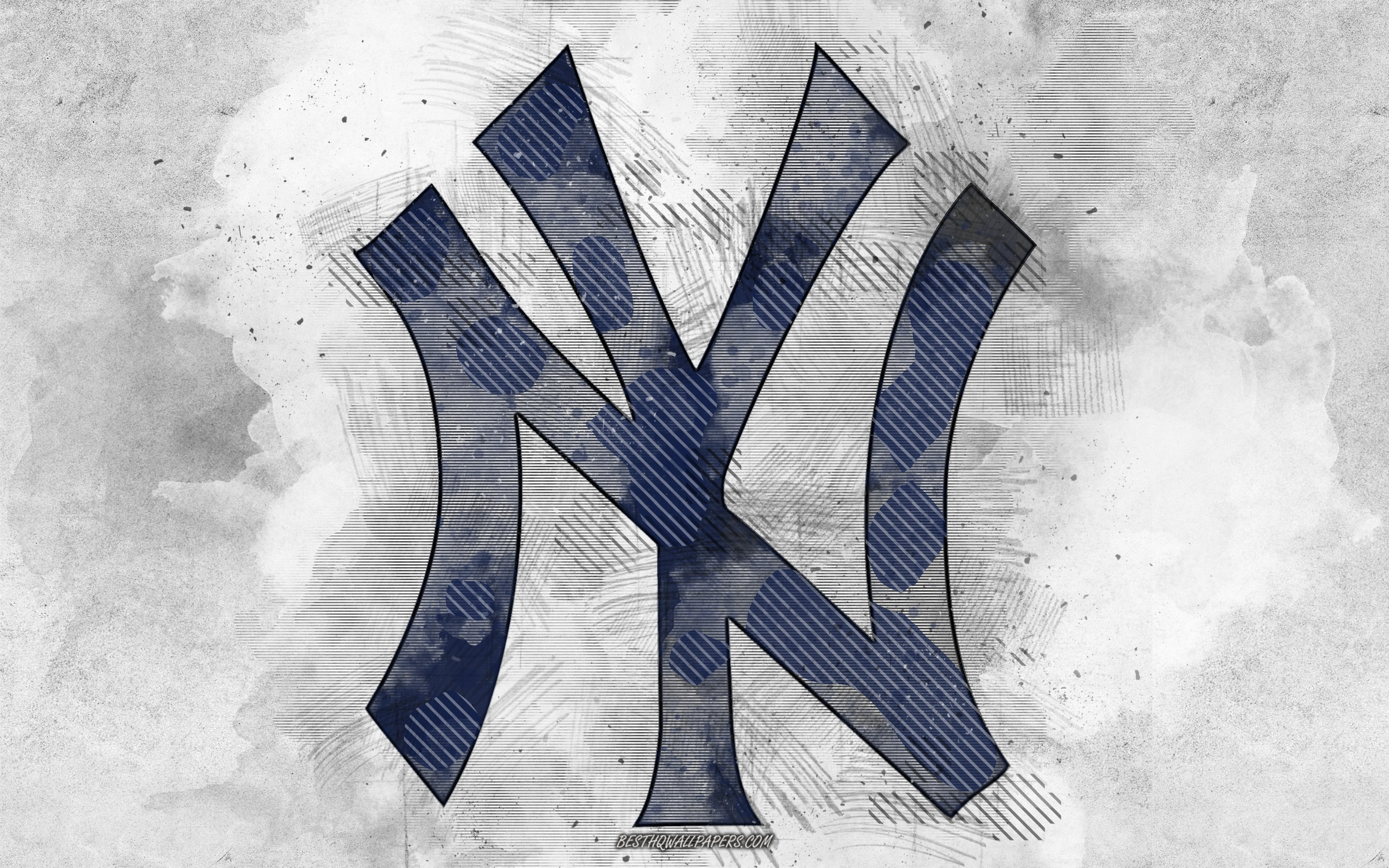 Descargar fondos de pantalla Los New York Yankees logotipo, grunge arte,  MLB, béisbol americano del club, gris grunge de fondo, arte creativo, los  Yankees de Nueva York, estados UNIDOS, la Major League
