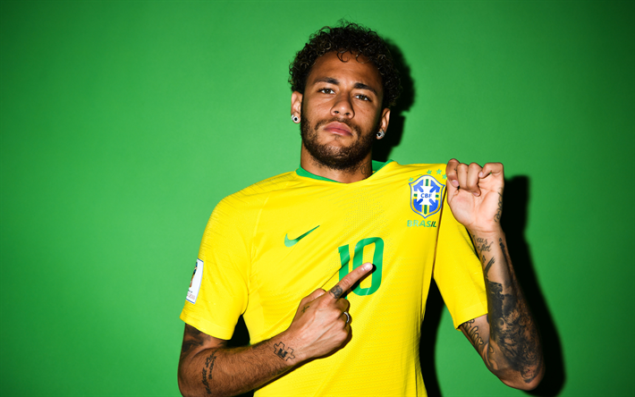 Neymar, 4k, 驚, ブラジルのサッカーチーム, サッカー, サッカー星, Neymar Jr, サッカー選手, ブラジル代表