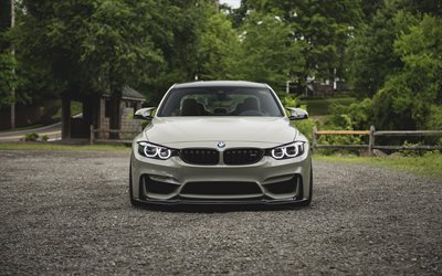 BMW M4, F82, 2018, front view, tuning, sports coupe, German cars, BMW