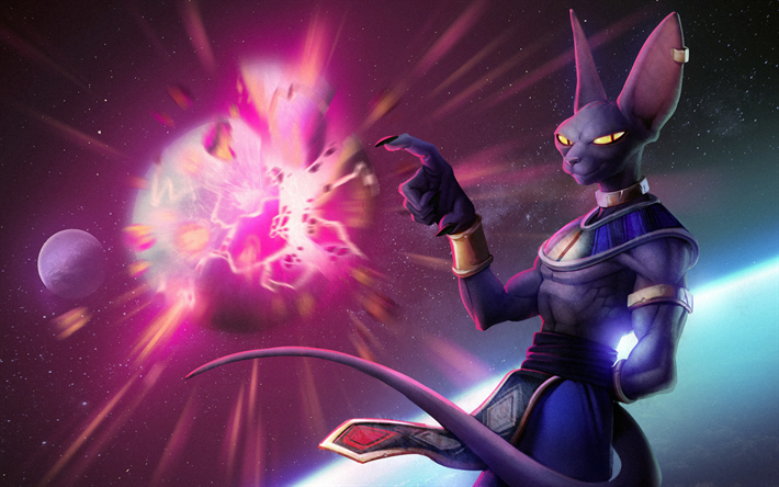 Download Wallpapers Beerus Space Dragon Ball Planet