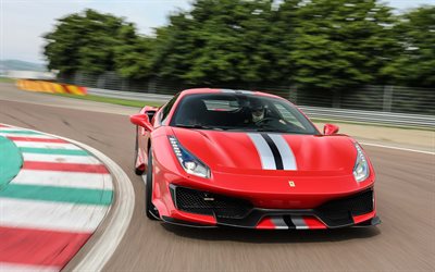 4k, Ferrari 488 Pista, raceway, supercars, 2018 cars, hypercars, tuning, Ferrari