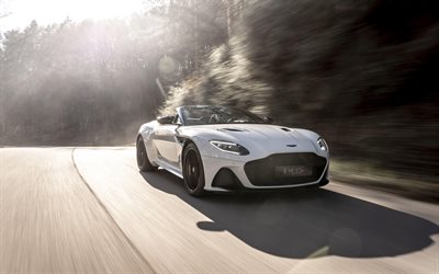 Aston Martin DBS Superleggera Volante, 4k, road, 2019 cars, motion blur, supercars, Aston Martin