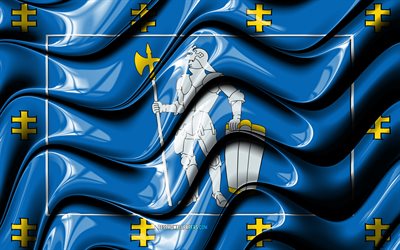 Alytus bandeira, 4k, Rep&#250;blica da Litu&#226;nia, distritos administrativos, Bandeira de Alytus, Arte 3D, Alytus, Lituano munic&#237;pios, Alytus 3D bandeira, Litu&#226;nia, Europa