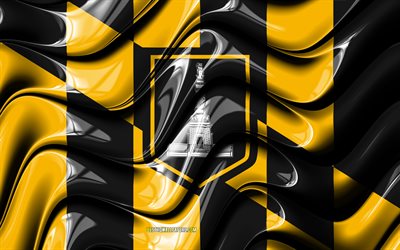 Baltimore flag, 4k, United States cities, Maryland, 3D art, Flag of Baltimore, USA, Baltimore, american cities, Baltimore 3D flag, US cities