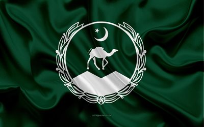 العلم بلوشستان, 4k, الحرير العلم, نسيج الحرير, الباكستانية في مقاطعة, بلوشستان, باكستان, الوحدات الإدارية من باكستان, بلوشستان العلم