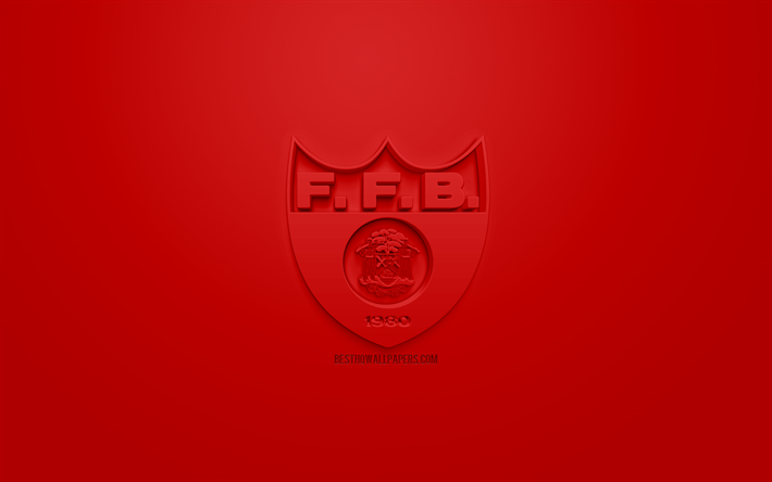 Belize landslaget, kreativa 3D-logotyp, r&#246;d bakgrund, 3d-emblem, Belize, CONCACAF, 3d-konst, fotboll, snygg 3d-logo