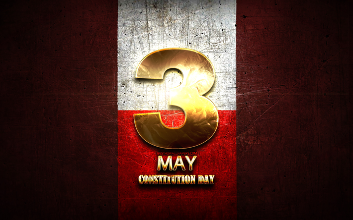 May Constitution Day, May 3, golden signs, Polish national holidays, 3 May Constitution Day, Poland Public Holidays, Poland, Europe, Constitution Day of Poland