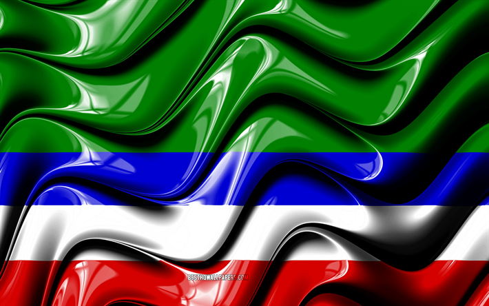 Canindeyu flag, 4k, Departments of Paraguay, administrative districts, Flag of Canindeyu, 3D art, Canindeyu Department, paraguayan departments, Canindeyu 3D flag, Paraguay, South America