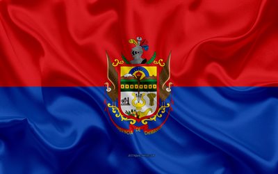Ekvador Pico Eyaletinin bayrağı, 4k, ipek bayrak, Ekvador Eyaleti, Dağ Eyaleti, ipek doku, Ekvador, Dağ Eyaleti bayrak, İl