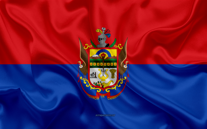 Flag of Chimborazo Province, 4k, silk flag, Ecuadorian Province, Chimborazo Province, silk texture, Ecuador, Chimborazo Province flag, Provinces of Ecuador