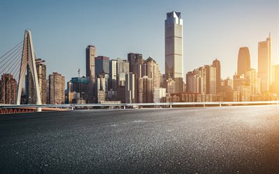 chongqing, chinesische metropole, moderne, stadtbild, wolkenkratzer, china, business-center, chongqing stadtbild