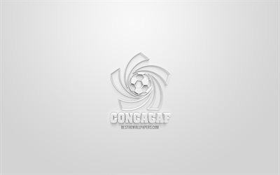 CONCACAF, 創作3Dロゴ, 白背景, CONCACAF3dエンブレム, 北米, 中央アメリカ, カリブ海地域, サッカー組織, CONCACAFロゴ