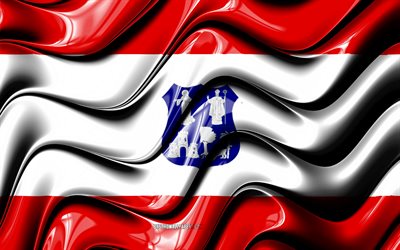 Distrito Capital bandera, 4k, los Departamentos de Paraguay, distritos administrativos, la Bandera de Distrito Capital, arte 3D, Distrito Capital Departamento paraguayo de los departamentos, Distrito Capital 3D de la bandera, Paraguay, Am&#233;rica del Su