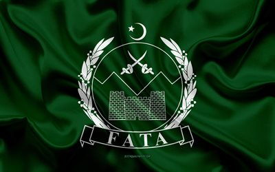 Pakistan Federal Y&#246;netilen Kabile Alanları bayrağı, 4k, ipek bayrak, ipek doku, Pakistan Eyaleti, Federal Y&#246;netilen Kabile Alanları, Pakistan, İdari birimler