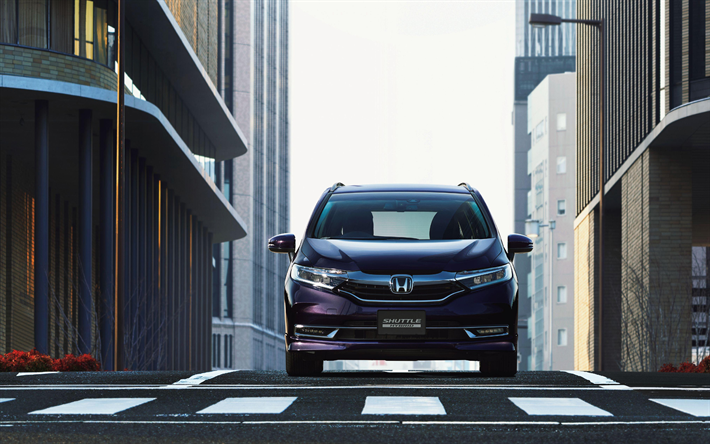 Honda Shuttle Hydrid, 4k, street, 2019 cars, minivans, 2019 Honda Shuttle, japanese cars, Honda